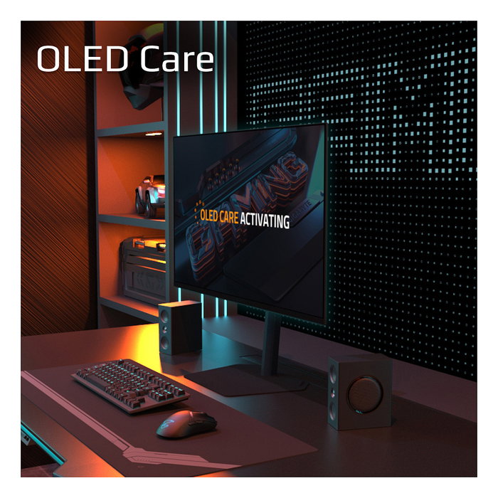 GIGABYTE MO27Q2 Monitor Gaming OLED 27" QHD 2560x1440, 240Hz, 0.03ms, HDR True Black 400, AMD FreeSync Premium Pro, HDMI 2.1, DisplayPort 1.4, 99% DCI-P3, Altavoces