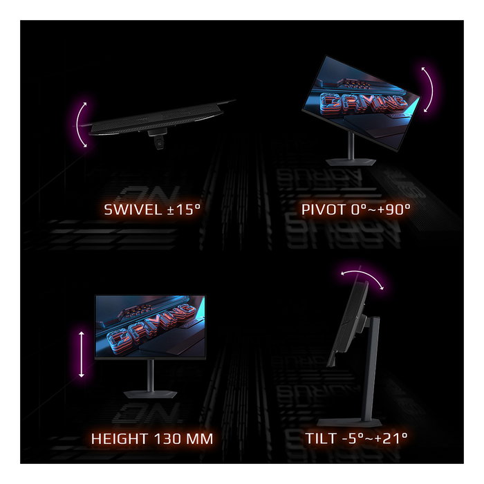 GIGABYTE MO27Q2 Monitor Gaming OLED 27" QHD 2560x1440, 240Hz, 0.03ms, HDR True Black 400, AMD FreeSync Premium Pro, HDMI 2.1, DisplayPort 1.4, 99% DCI-P3, Altavoces