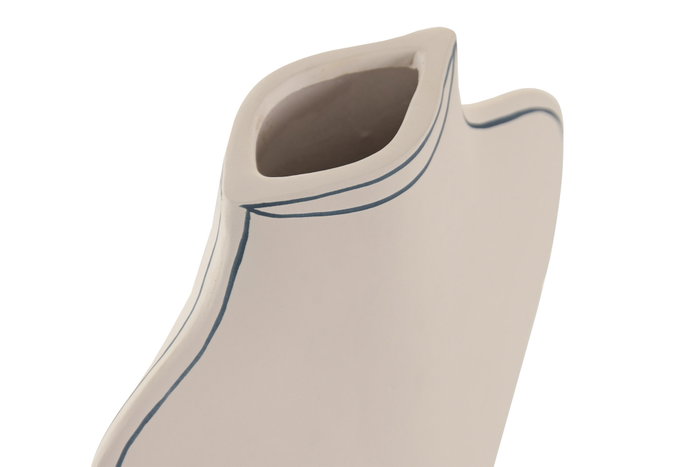 DKD Home Decor Jarrón de Terracota Pintado a Mano Crudo y Azul 15x5x15 cm DKD Home Decor Jarrón de Terracota Pintado a Mano Crudo y Azul 15x5x15 cm