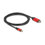 DeLOCK Cable USB Tipo-C™ a HDMI 8K 60 Hz HDR 2 m Rojo