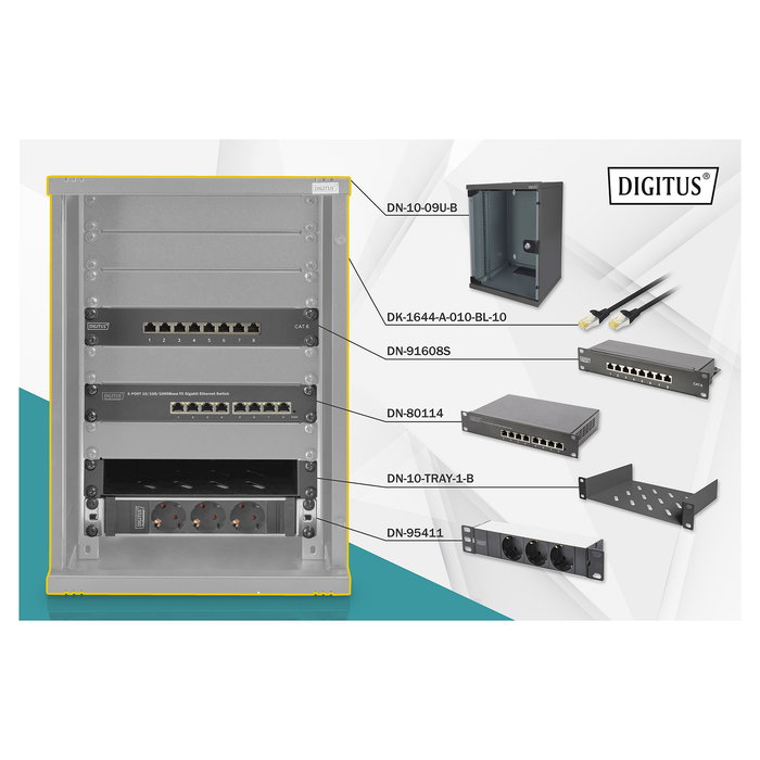 Digitus Rack de Pared de 10 Pulgadas (254 mm) 9U Cerrado Negro con Rieles, Puerta de Cristal y Bloqueo - 312x300 mm (AnxProf) - Capacidad 30 kg Digitus Rack de Pared de 10 Pulgadas (254 mm) 9U Cerrado Negro con Rieles, Puerta de Cristal y Bloqueo - 312x300 mm (AnxProf) - Capacidad 30 kg