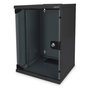 Digitus Rack de Pared de 10 Pulgadas (254 mm) 9U Cerrado Negro con Rieles, Puerta de Cristal y Bloqueo - 312x300 mm (AnxProf) - Capacidad 30 kg