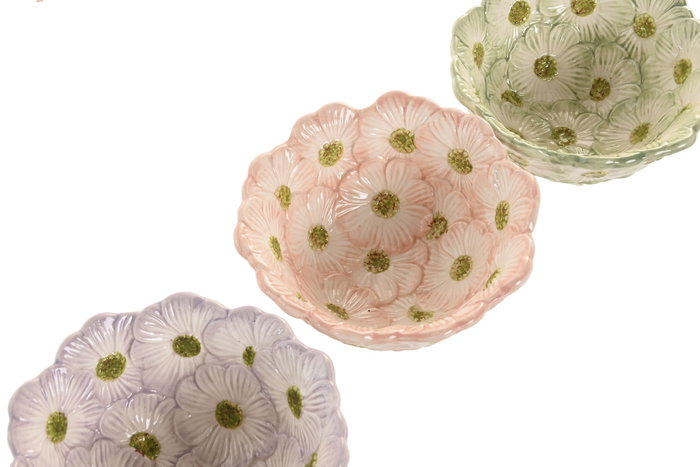 DKD Home Decor Bandeja Vaciabolsillos de Cerámica Surtido de 3 Colores
