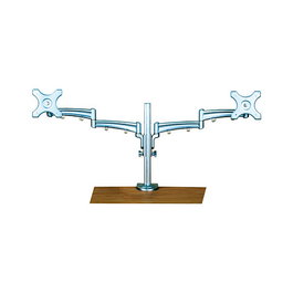 VALUE 17.99.1134 Brazo Doble de Montaje en Mesa para Monitor LCD, Soporte de 4 Brazos Articulados con Altura Ajustable, Capacidad 5 kg, Plateado