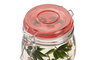 DKD Home Decor Set de 3 Botes de Cristal y Metal con Diseño de Fresas Rojo