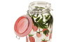 DKD Home Decor Set de 3 Botes de Cristal y Metal con Diseño de Fresas Rojo