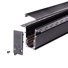 Carril Magnético Empotrado 63mm Negro 1M