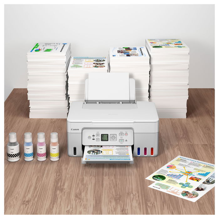 Canon PIXMA G3571 Impresora Multifunción de Inyección de Tinta MegaTank, A4, Color, WiFi, AirPrint, Impresión Fronteras, 4800 x 1200 DPI, Blanca - G3571 Canon PIXMA G3571 Impresora Multifunción de Inyección de Tinta MegaTank, A4, Color, WiFi, AirPrint, Impresión Fronteras, 4800 x 1200 DPI, Blanca - G3571