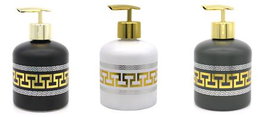 DKD Home Decor Surtido de 3 Dispensadores de Cristal y ABS 400ml
