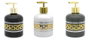 DKD Home Decor Surtido de 3 Dispensadores de Cristal y ABS 400ml