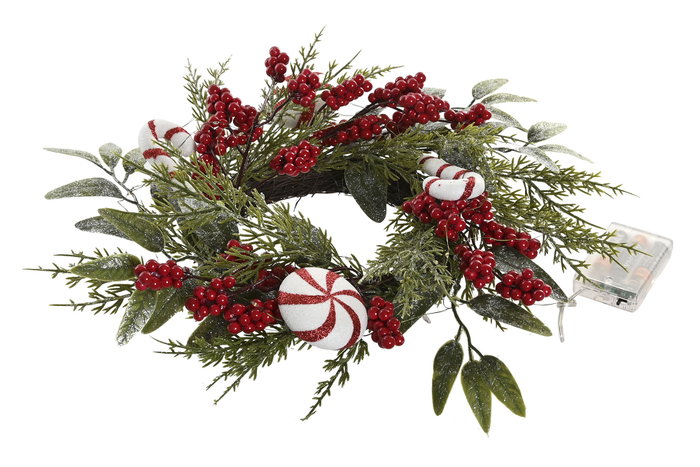 DKD Home Decor Corona Navidad Tradicional Verde Rojo 20 x 46 x 46 cm (2 Unidades)