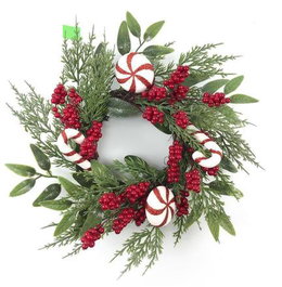 DKD Home Decor Corona Navidad Tradicional Verde Rojo 20 x 46 x 46 cm (2 Unidades)