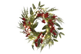 DKD Home Decor Corona Navidad Tradicional Verde Rojo 20 x 46 x 46 cm (2 Unidades)