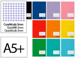 Liderpapel Libreta Smart A5+ 32 Hojas Cuadro 3mm Colores Surtidos