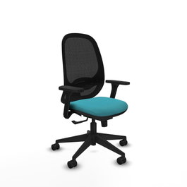 PIQUERAS Y CRESPO Silla de oficina Cilanco con mecanismo Sincro, Turquesa y Negro