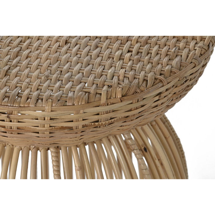 DKD Home Decor Mesita Auxiliar Balines Natural Ratan y Acero 43 x 50 x 43 cm DKD Home Decor Mesita Auxiliar Balines Natural Ratan y Acero 43 x 50 x 43 cm