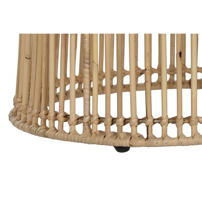 DKD Home Decor Mesita Auxiliar Balines Natural Ratan y Acero 43 x 50 x 43 cm DKD Home Decor Mesita Auxiliar Balines Natural Ratan y Acero 43 x 50 x 43 cm