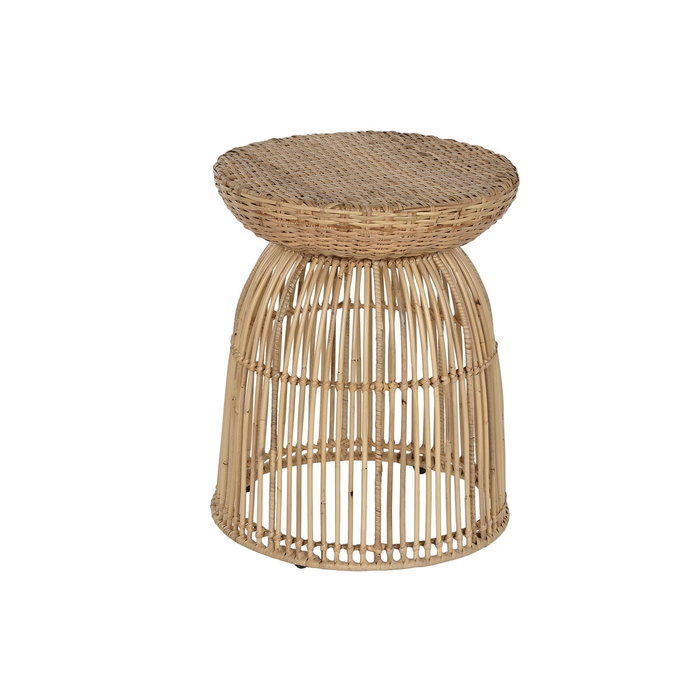 DKD Home Decor Mesita Auxiliar Balines Natural Ratan y Acero 43 x 50 x 43 cm DKD Home Decor Mesita Auxiliar Balines Natural Ratan y Acero 43 x 50 x 43 cm