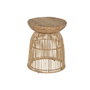 DKD Home Decor Mesita Auxiliar Balines Natural Ratan y Acero 43 x 50 x 43 cm