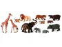 Miniland Juego Animales de la Selva con Crías 12 Figuras Jirafa León Elefante Tigre Hipopótamo Rinoceronte Guía Didáctica