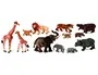 Miniland Juego Animales de la Selva con Crías 12 Figuras Jirafa León Elefante Tigre Hipopótamo Rinoceronte Guía Didáctica