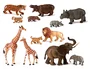 Miniland Juego Animales de la Selva con Crías 12 Figuras Jirafa León Elefante Tigre Hipopótamo Rinoceronte Guía Didáctica