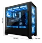 Coolbox GE-2000 DualView Torre PC Gaming ATX Negro con 4 Ventiladores ARGB, Cristal Templado, Compatible con Gráficas 395mm y Refrigeración Líquida 360mm