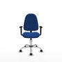 PIQUERAS Y CRESPO Silla de oficina Algarra Azul con Base Cromada y Brazos 1D