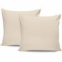 Aucune Juego de Cama 100% Algodón Satén - Crema, 220x240 cm + 2 Fundas de Almohada 60x60 cm