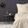Aucune Juego de Cama 100% Algodón Satén - Crema, 220x240 cm + 2 Fundas de Almohada 60x60 cm