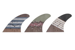 DKD Home Decor Reloj de Pared SURF Multicolor en MDF, Surtido de 3 Unidades