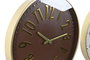DKD Home Decor Reloj de Pared Blanco Marron 4 x 45 x 45 cm (2 Unidades)