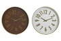 DKD Home Decor Reloj de Pared Blanco Marron 4 x 45 x 45 cm (2 Unidades)