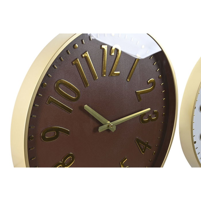 DKD Home Decor Pack de 2 Relojes de Pared Silenciosos PVC 45x45 cm Surtidos