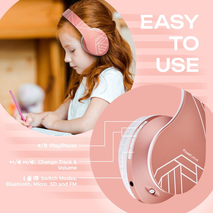 PowerLocus P2 Auriculares para Niños Rose Gold PowerLocus P2 Auriculares para Niños Rose Gold