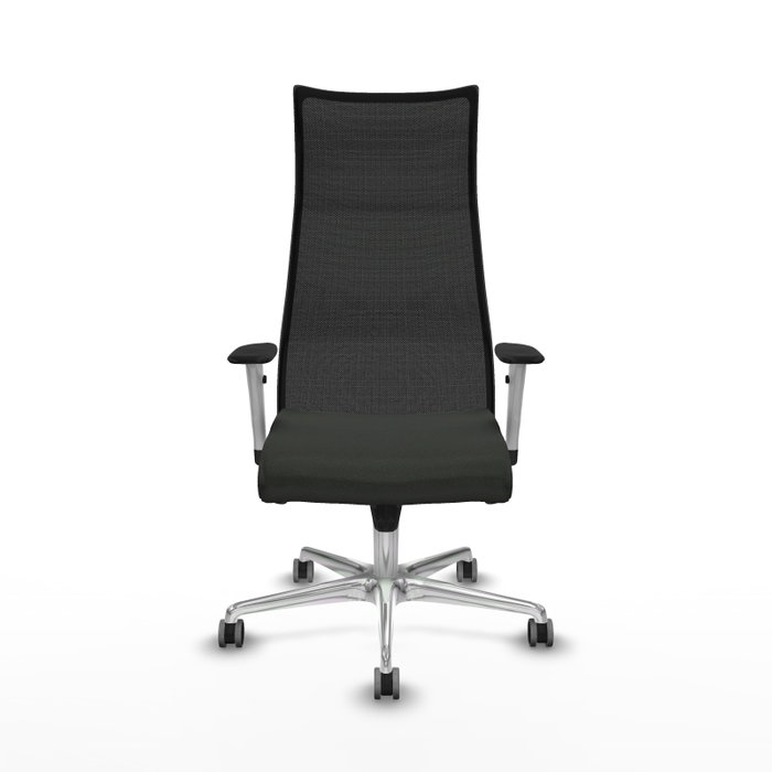 PIQUERAS Y CRESPO Sillón Albacete Negro con Mecanismo Sincro y Base de Aluminio