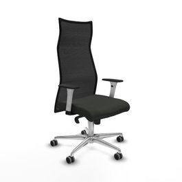 PIQUERAS Y CRESPO Sillón Albacete Negro con Mecanismo Sincro y Base de Aluminio
