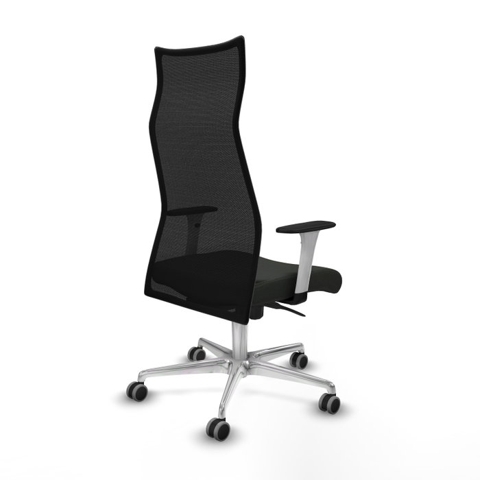 PIQUERAS Y CRESPO Sillón Albacete Negro con Mecanismo Sincro y Base de Aluminio