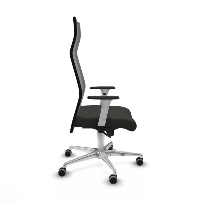 PIQUERAS Y CRESPO Sillón Albacete Negro con Mecanismo Sincro y Base de Aluminio