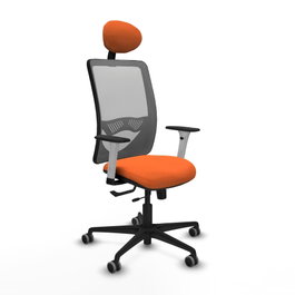 PIQUERAS Y CRESPO Silla de oficina Zulema con mecanismo Sincro/Traslack, Naranja y Gris