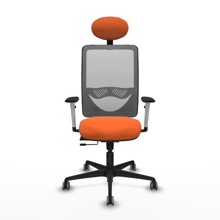 PIQUERAS Y CRESPO Silla de oficina Zulema con mecanismo Sincro/Traslack, Naranja y Gris