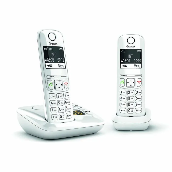 Gigaset Teléfono Fijo AS690 A Duo Blanco Inalámbrico Con Contestador Gigaset Teléfono Fijo AS690 A Duo Blanco Inalámbrico Con Contestador