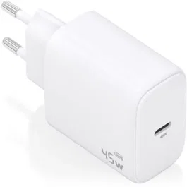 Aisens Cargador Pared GaN A110-0969, 1xUSB Tipo-C, 45W, Blanco, Carga Rápida Portátiles y Móviles