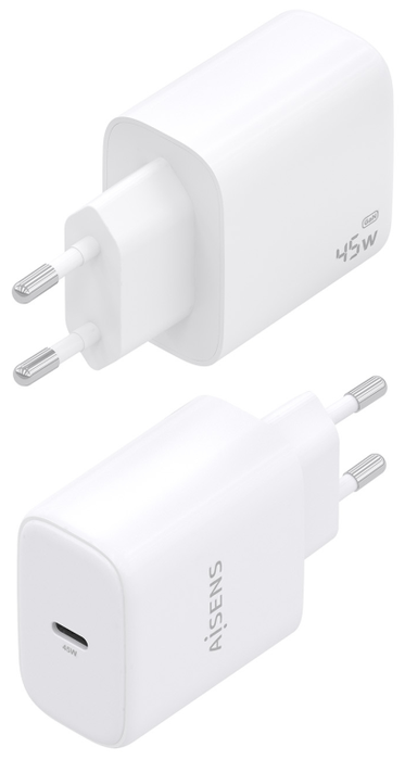 Aisens Cargador GaN A110-0969 USB-C 45W Blanco