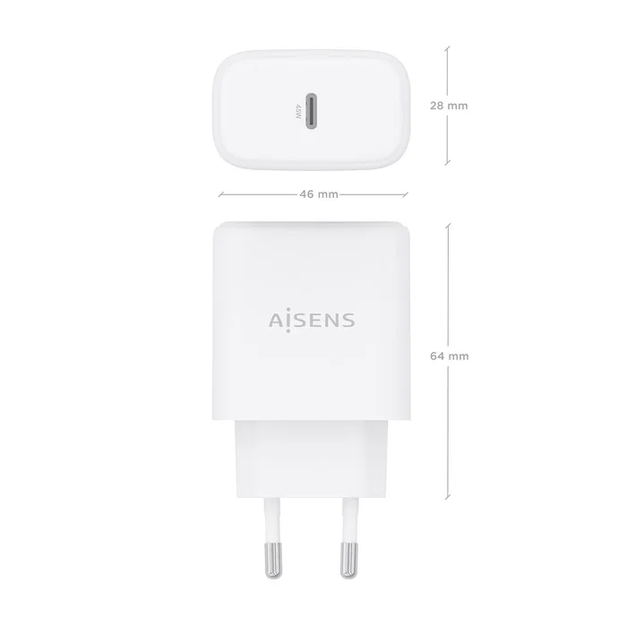 Aisens Cargador GaN 45W USB-C A110-0969 Blanco