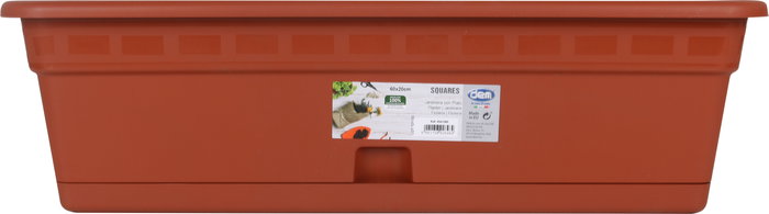 Dem Jardinera Con Plato 60 x 20 cm Squares (8 Unidades)