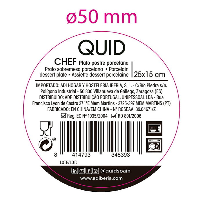 Plato Aperitivo Porcelana Chef Quid 25x15 cm Plato Aperitivo Porcelana Chef Quid 25x15 cm