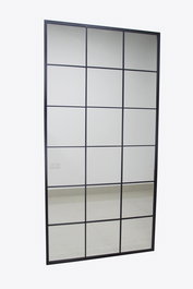 DKD Home Decor Anxi Espejo Loft Negro Hierro Cristal Espejo 2 x 180 x 90 cm
