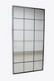 DKD Home Decor Anxi Espejo Loft Negro Hierro Cristal Espejo 2 x 180 x 90 cm