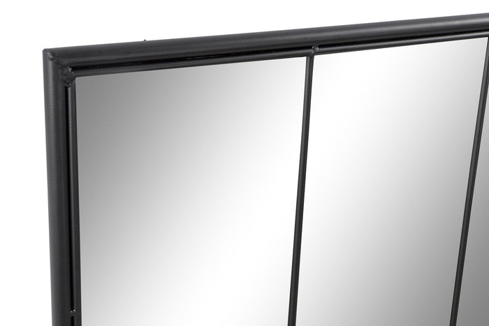 DKD Home Decor Anxi Espejo Loft Negro Hierro Cristal Espejo 2 x 180 x 90 cm